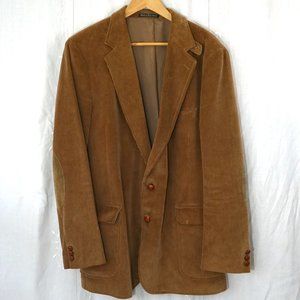 Vintage 70s HARBOR CLUB Camel Corduroy Elbow Patch Sport Coat